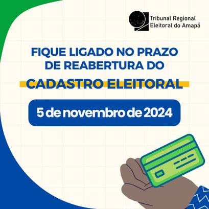 Cadastro eleitoral será reaberto no dia 5 de novembro