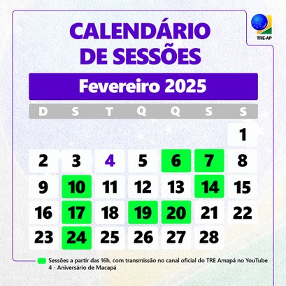 Calendário Fevereiro 2025