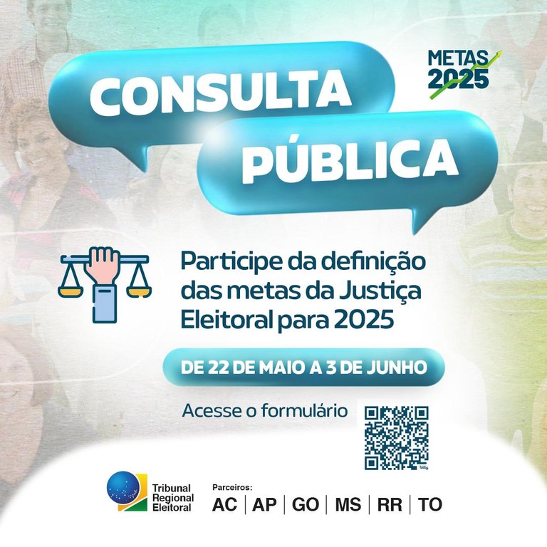 Participe da Consulta Pública para definir as Metas da Justiça Eleitoral para 2025
